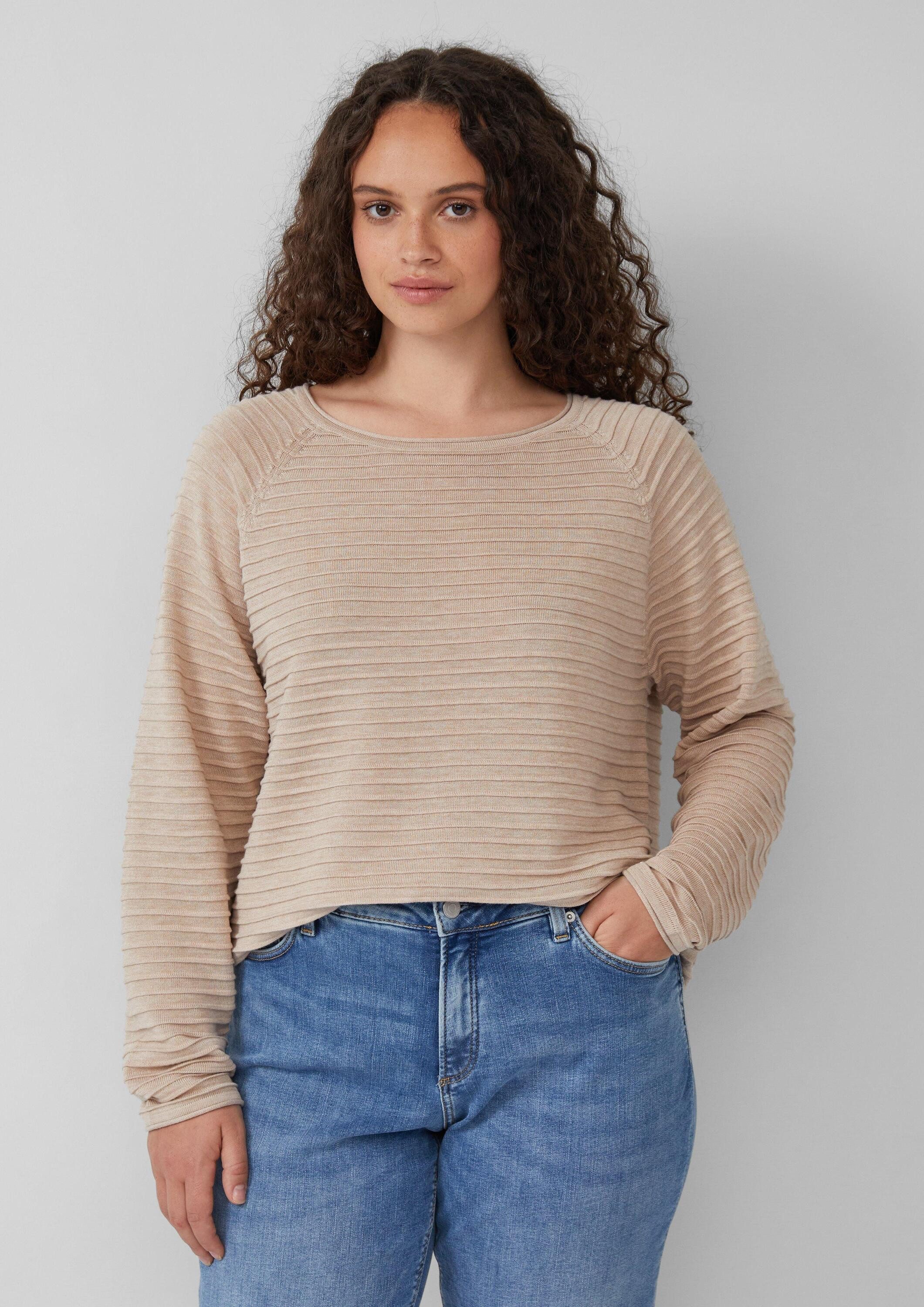 QS Longpullover Strickpullover Pullover mit Strukturmuster günstig online kaufen