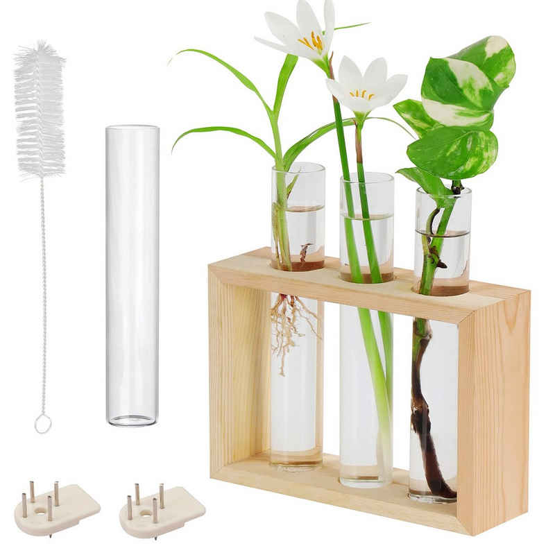 Belle Vous Blumentopf Hängende Glasvasen für Blumen - Set mit 4 Reagenzgläsern, Hängende Glas Reagenzgläser für Blumen - 4 Vasen Set