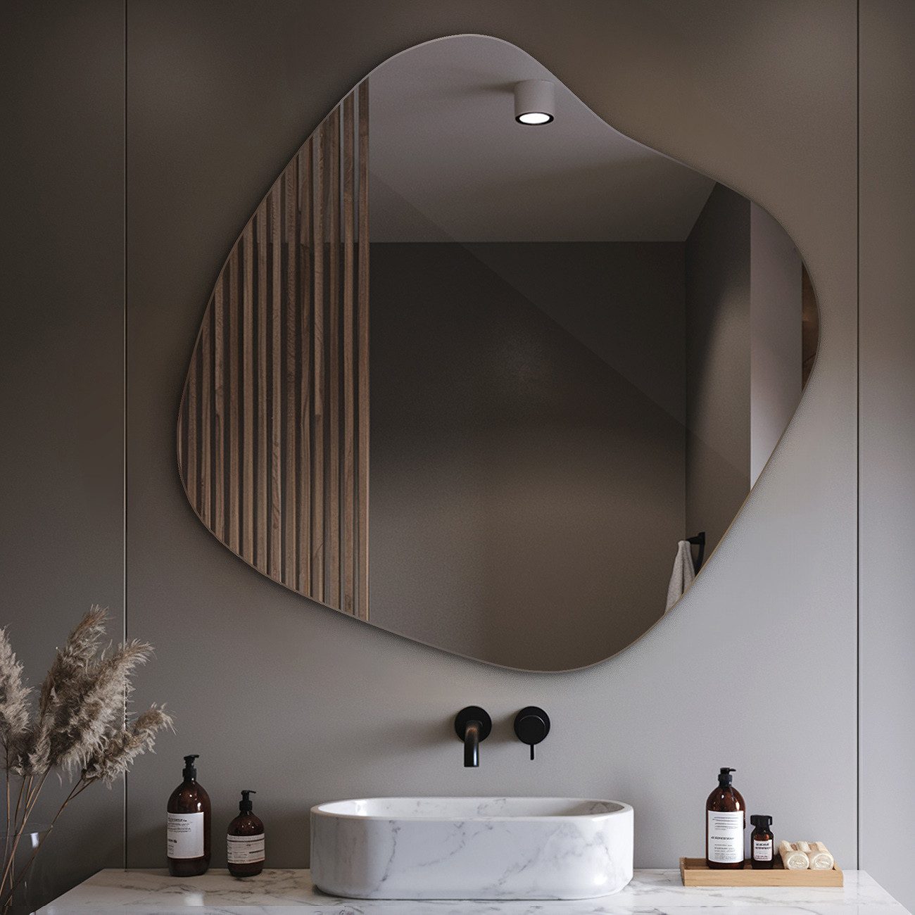 Tulup Wandspiegel Asymmetrischer Spiegel Unregelmäßiger Spiegel Spiegel Unförmig