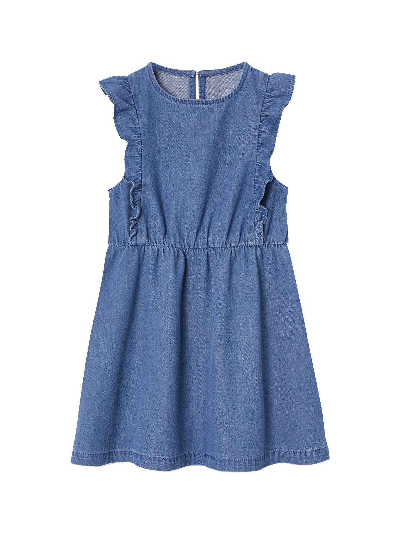 Minikleid Mädchen Jeanskleid mit Volants