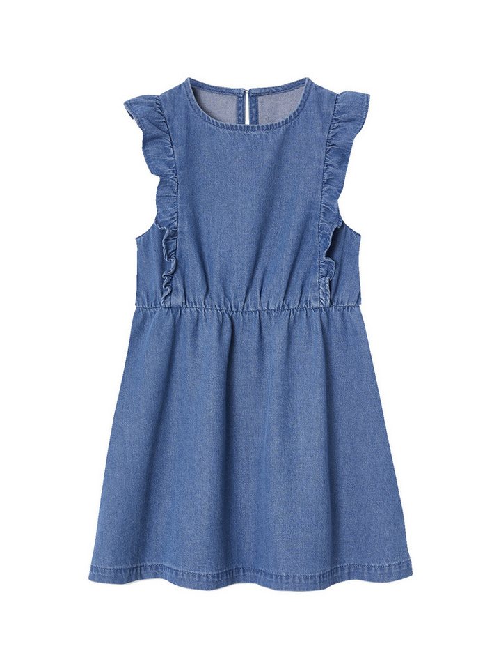 vertbaudet Minikleid Mädchen Jeanskleid mit Volants