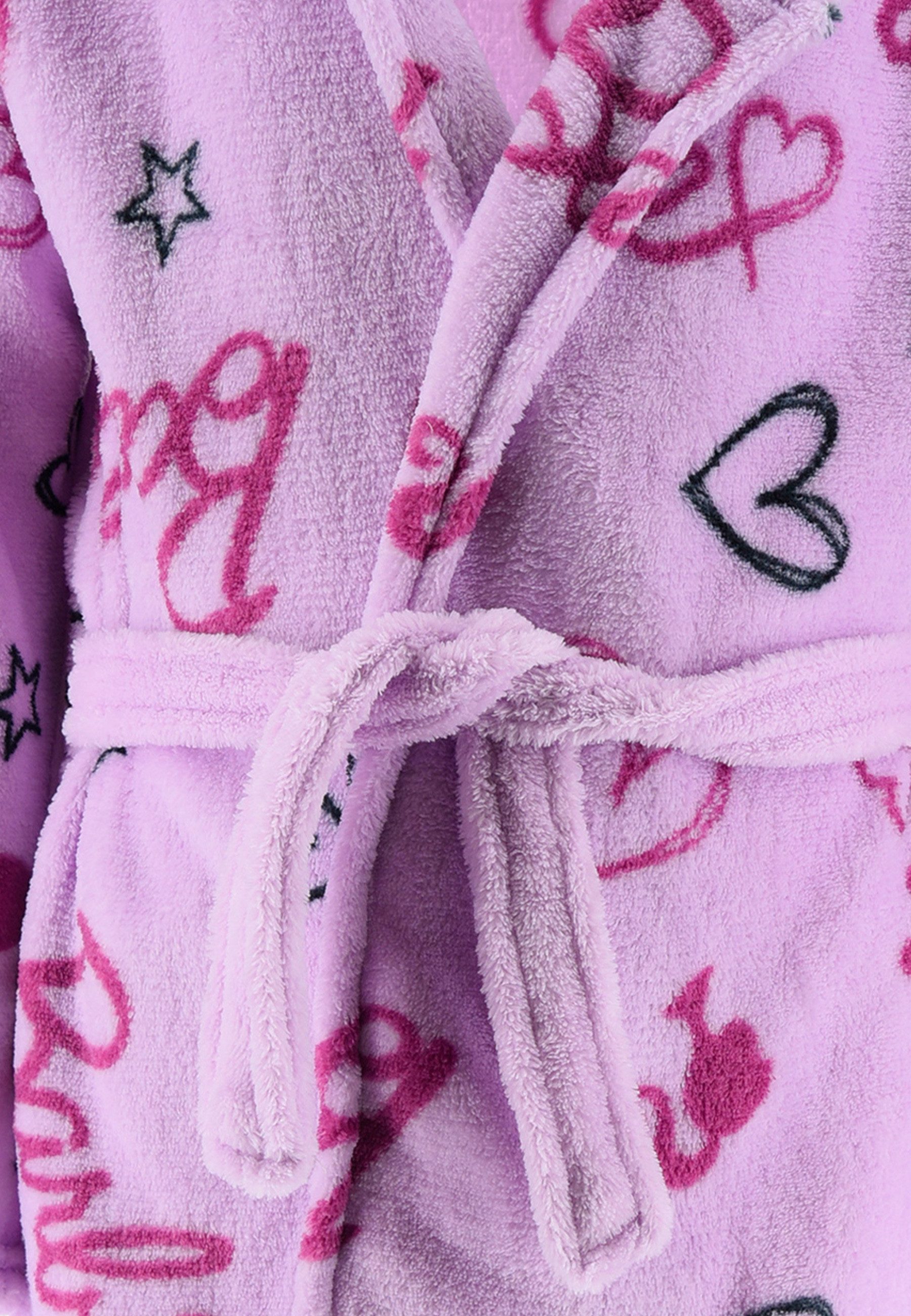 Barbie Kinderbademantel Kinder Mädchen Bademantel Morgenmantel Kapuze mit Ohren und Schleife