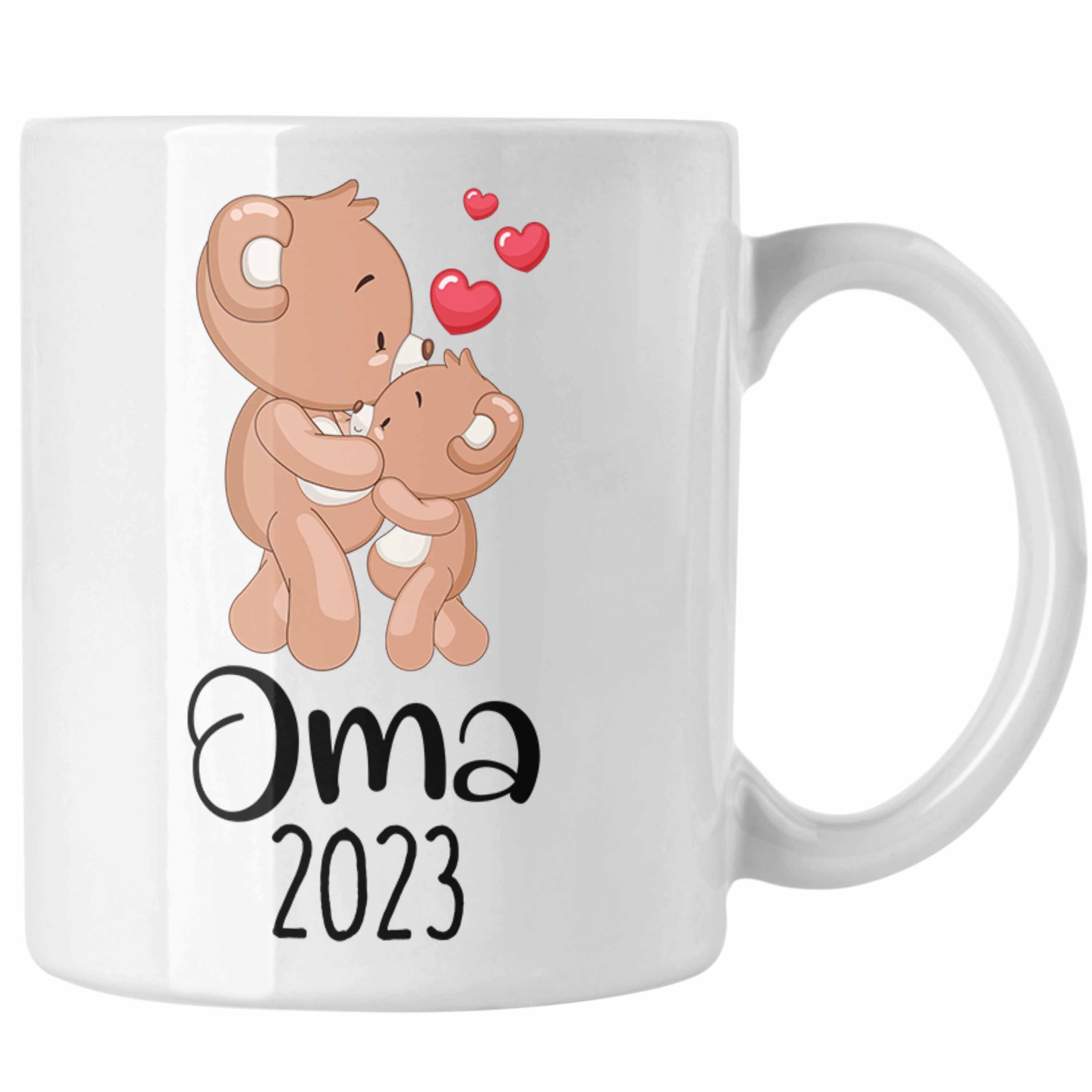 Trendation Tasse Trendation - Du Wirst Oma 2023 Tasse Geschenk Schwangerschaft Weiss