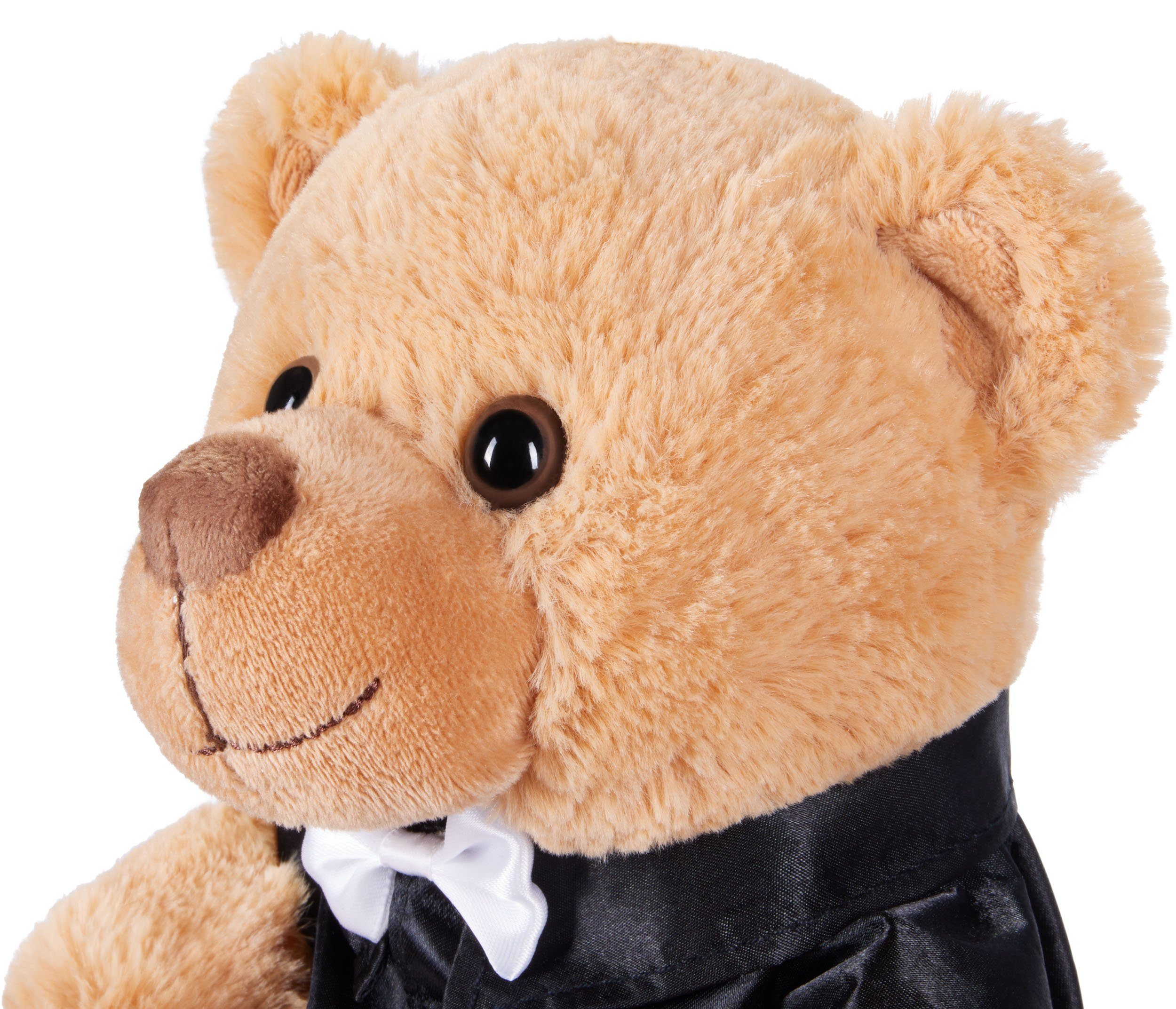 BRUBAKER Kuscheltier Teddybär Bräutigampaar - 25 cm Teddy Set im Anzug (Hochzeitsgeschenk für Männer), Geschenk für Hochzeit und Verlobung