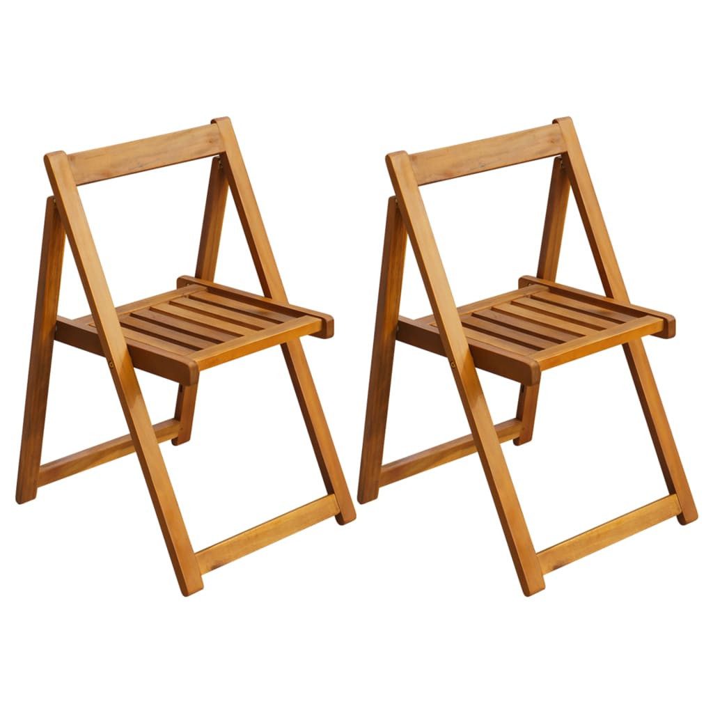 vidaXL Gartenstuhl Klappbare Gartenstühle 2 Stk. Massivholz (2 St)