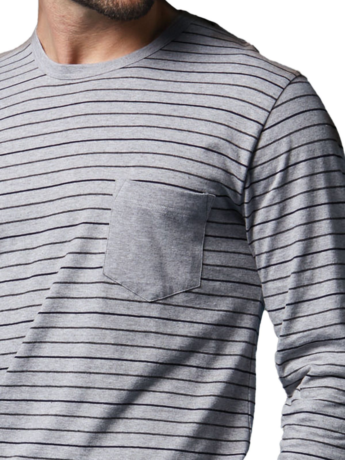 CiTO T-Shirt Herren Pyjama Oberteil lang pure cotton (Stück, 1-tlg) - günstig online kaufen