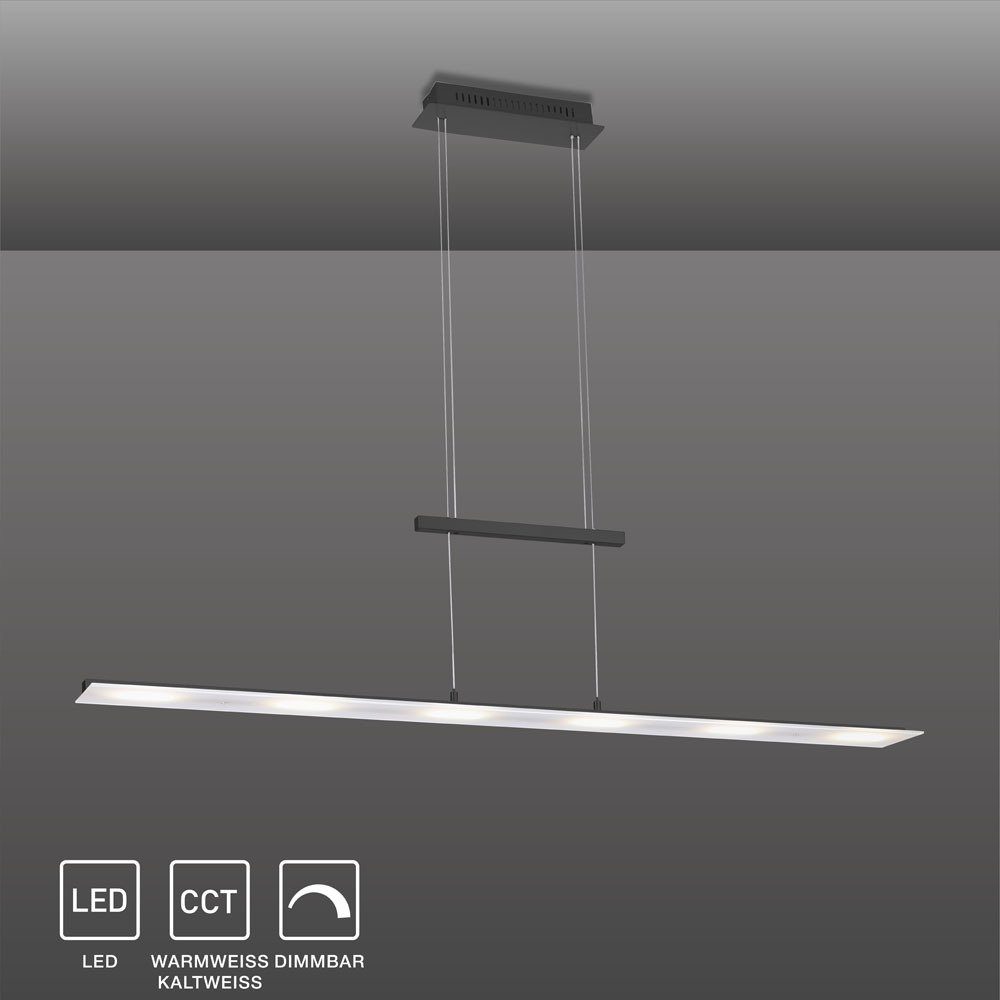 130 LED Sensordimmer, CCT, schaltbar Pendelleuchte cm, über Watt, Memory-Funktion, Farbtemperatursteuerung SellTec 6x LED-Board/ kaltweiß höhenverstellbar, (CCT),dimmbar, 2700-3800-5000 warmweiß, dimmbar, anthrazit Sensorschalter NELE Kelvin, Pendelleuchte LED 4