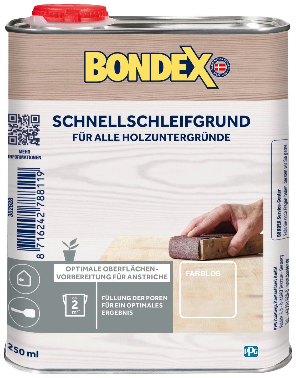 Bondex Holzgrundierung BONDEX SCHNELLSCHLEIFGRUND Farblos 0,25 l Natur