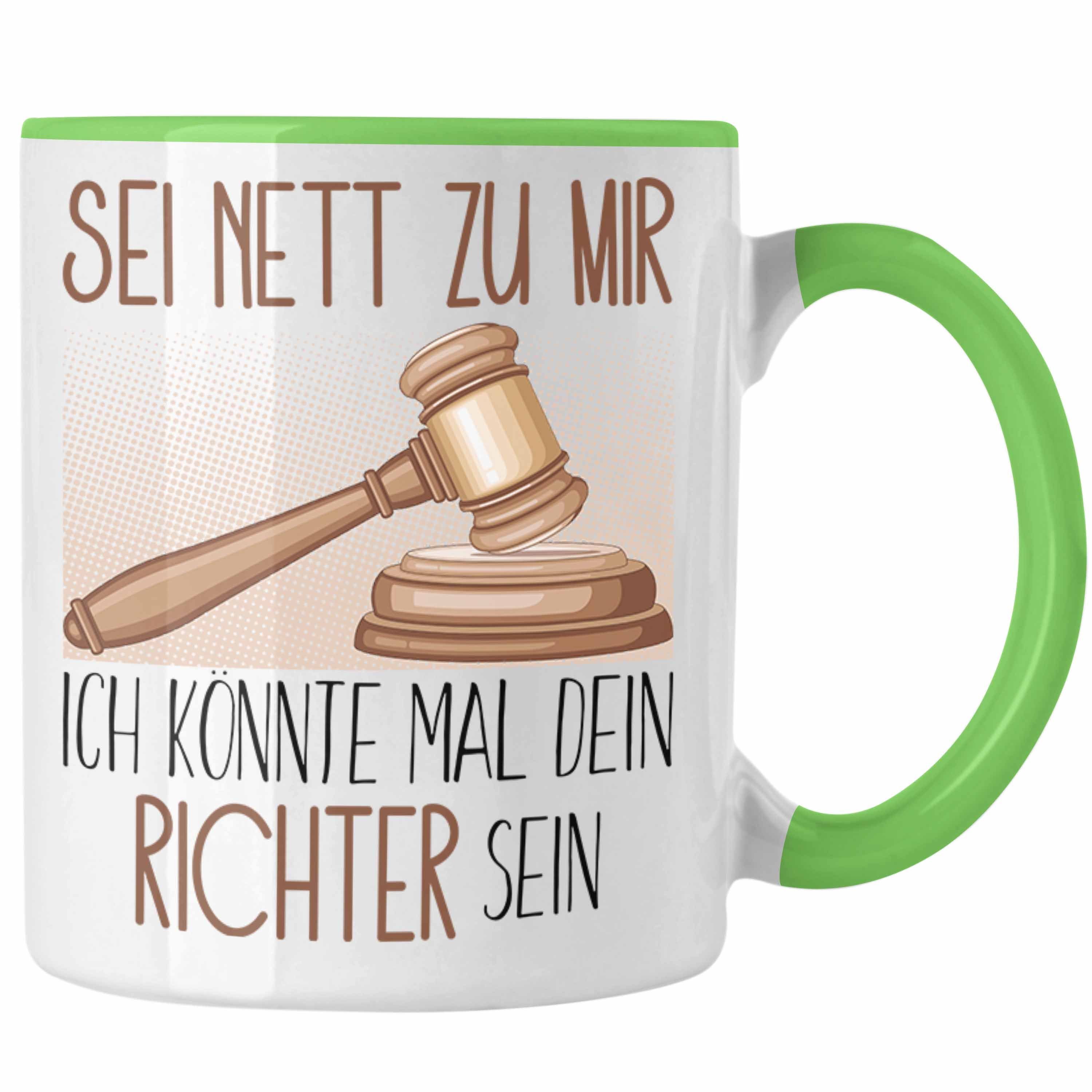 Trendation Tasse Jura Studium Geschenkidee Jurist Grün Geschenk Angehender Richter Spr Tasse