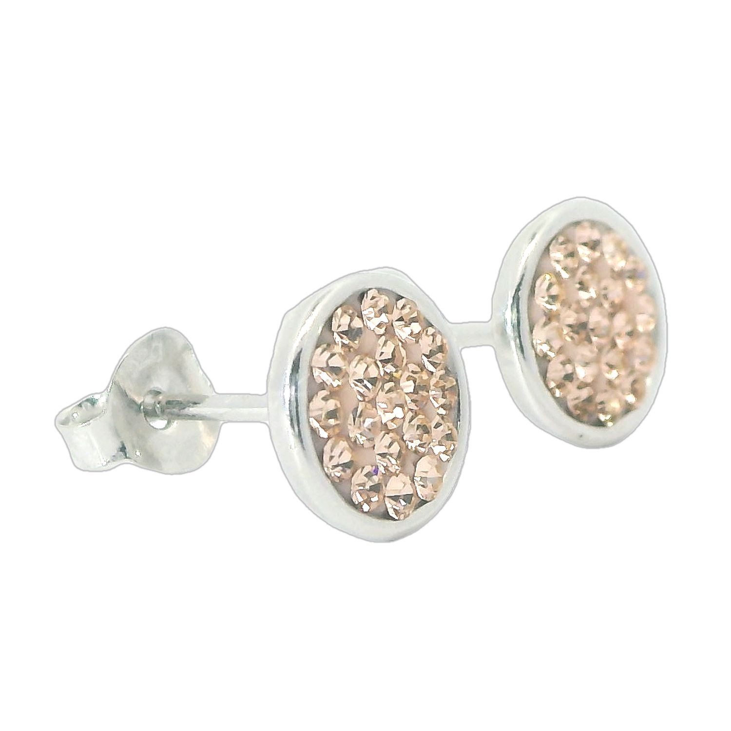 Impala Paar Ohrstecker Jessica aus 925 Silber mit Kristallsteinen, 925 Sterling Silber, Ohrstecker mit Kristallsteinen