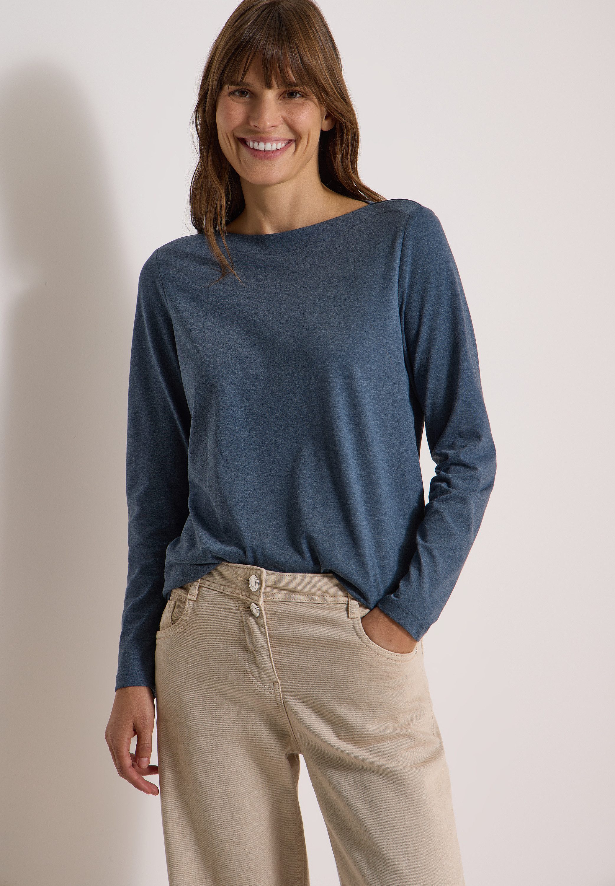CECIL Langarmshirt mit U-Boot-Ausschnitt
