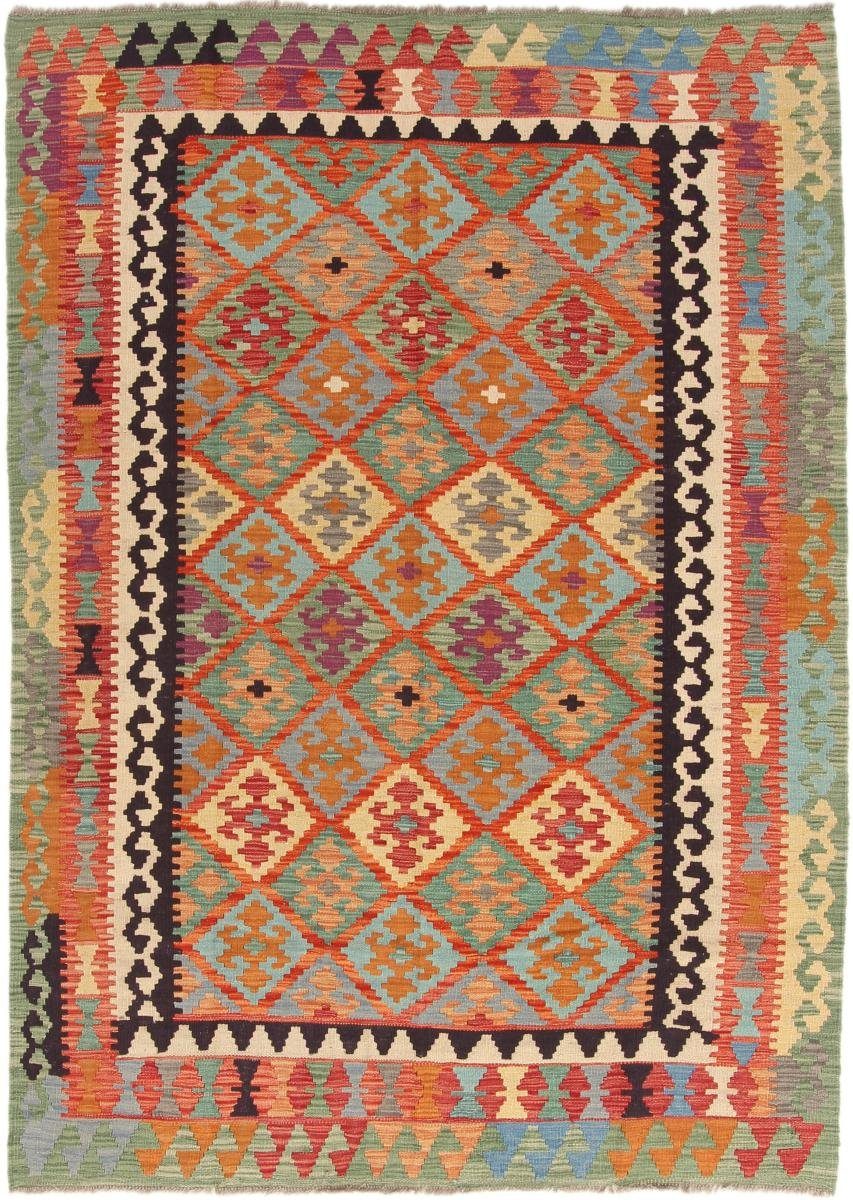 Orientteppich Kelim Afghan 167x231 Handgewebter Orientteppich, Nain Trading, rechteckig, Höhe: 3 mm