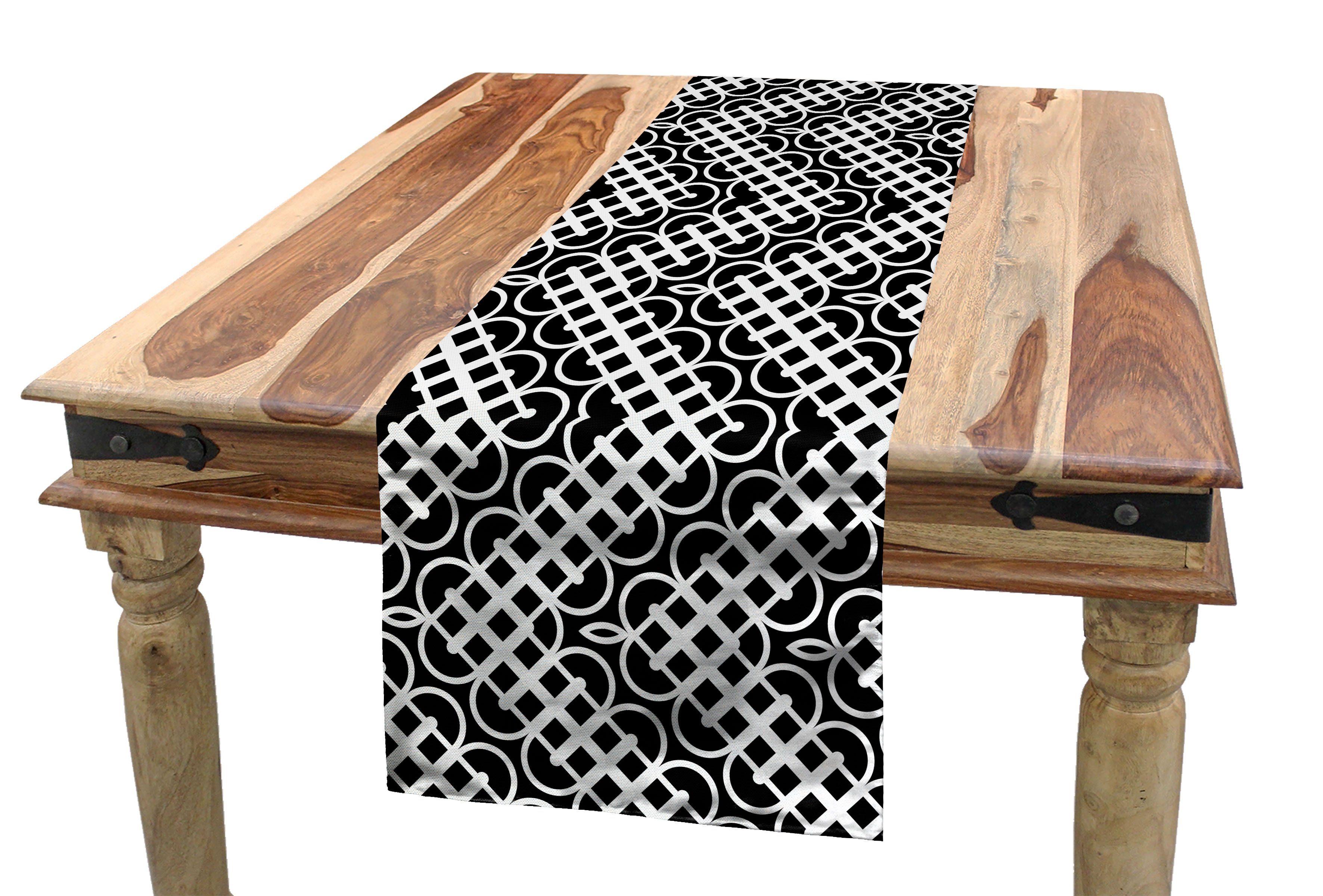 Tischläufer Tischläufer, Zug-Schiene Küche Dekorativer Squares Abstrakt wie Rechteckiger Esszimmer Abakuhaus