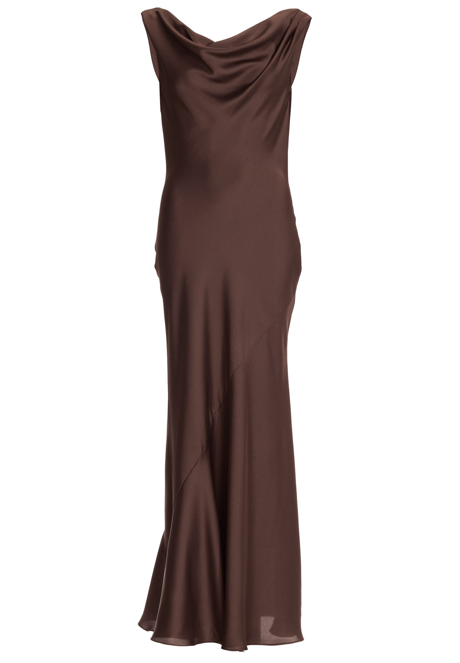 Abendkleid - Abendkleid aus Satin mit Wasserfall Ausschnitt