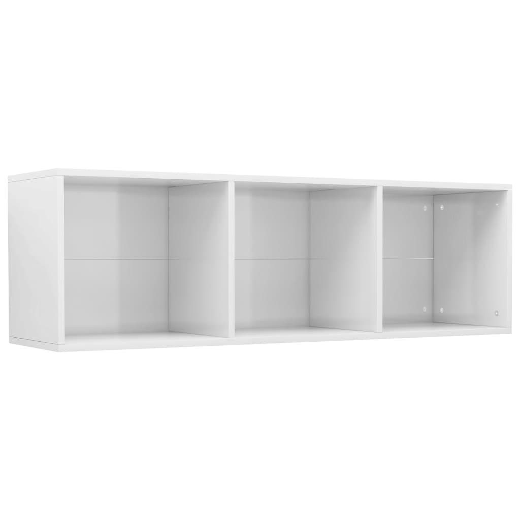 Bücherregal Holzwerkstoff, Bücherregal/TV-Schrank vidaXL Hochglanz-Weiß 36x30x114cm 1-tlg.