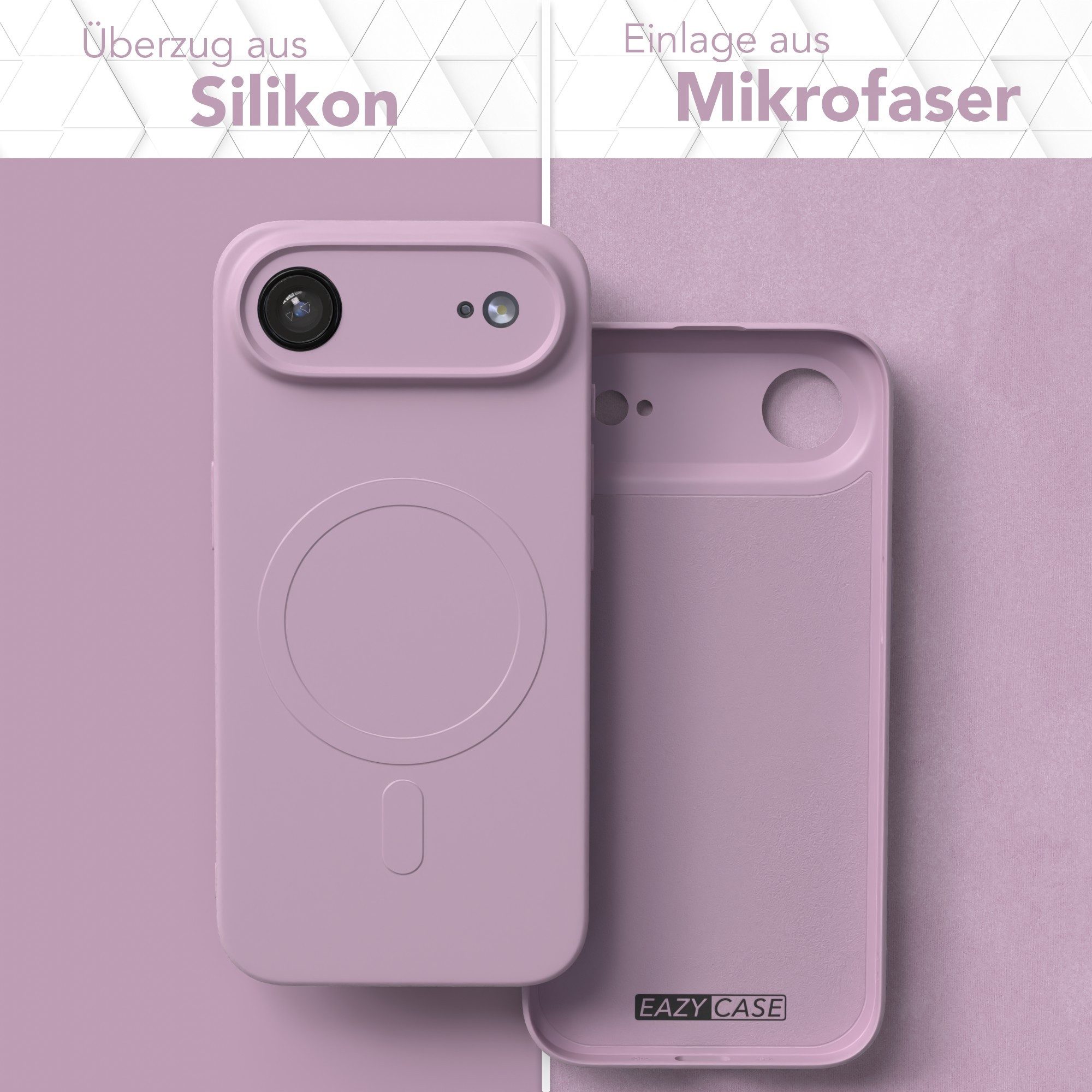 EAZY CASE Handyhülle für Apple iPhone Air Hülle Silikon 6,5 Zoll, MagSafe Slimcover Kameraschutz Qi-Charging Softcover weich Flieder