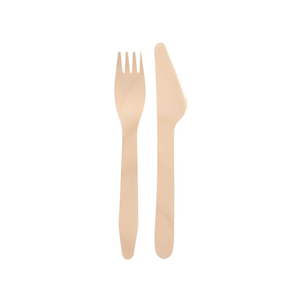 PAPSTAR Einwegmesser Bestecke, Holz pure 16,5 cm (Messer, Gabel) 500 Stk