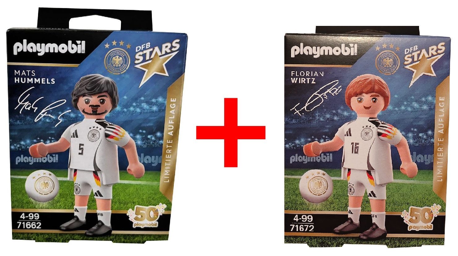 Playmobil® Spielfigur Playmobil DFB Stars Fußballer Ball 2er-Set Mats Hummels Florian Wirtz