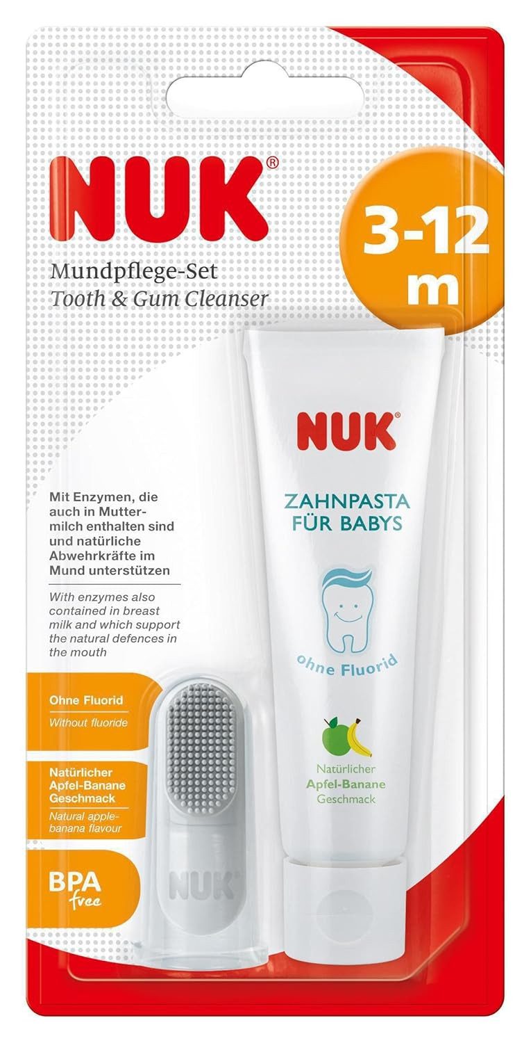 NUK Lernzahnbürste NUK Mundpflege-Set – Für Babys ab Geburt, BPA-frei