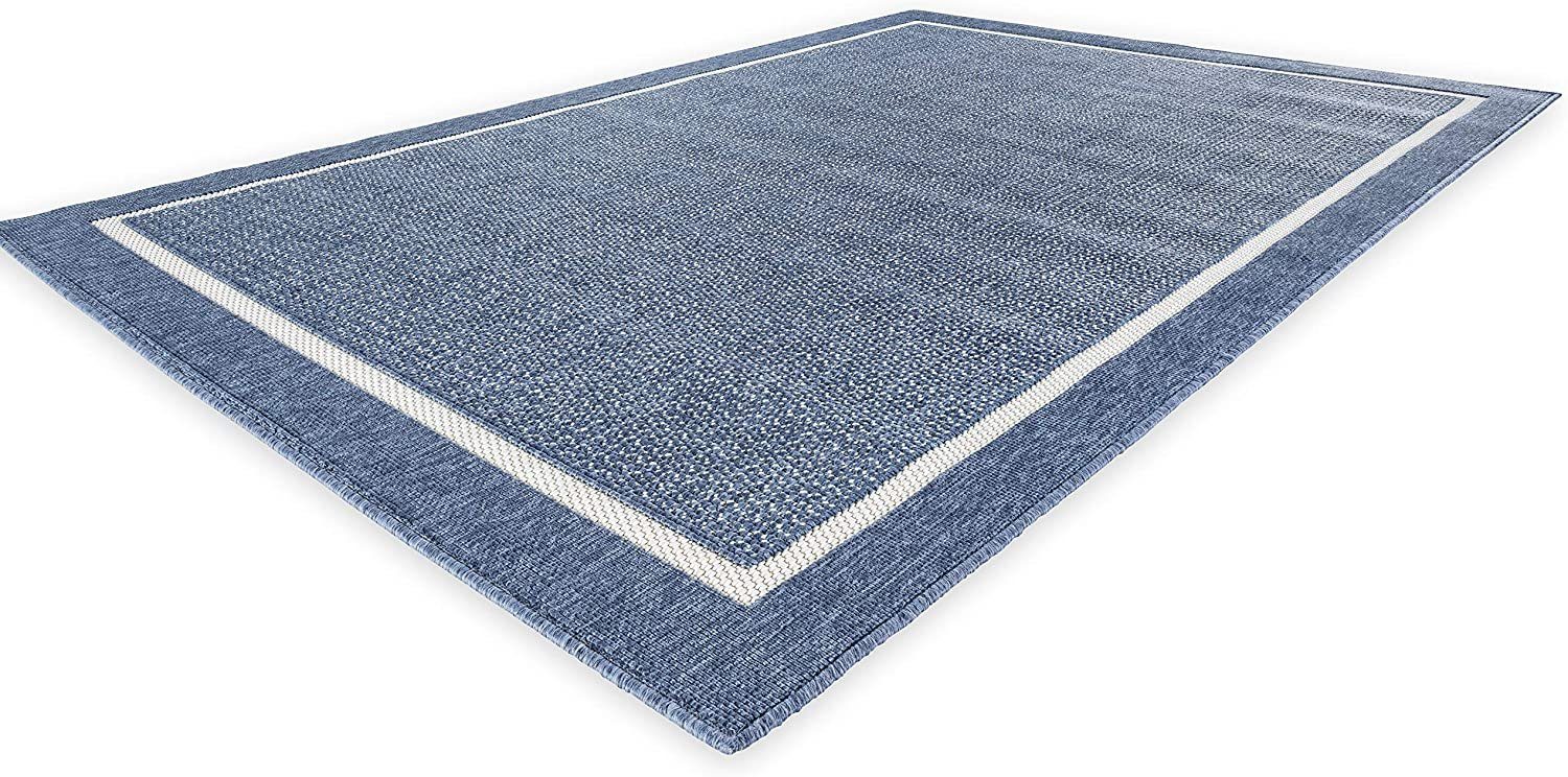 Teppich In- DomDeco, Area Außen, für Outdoor-Teppich Blau und Framed Schlaufengewebe und Innen