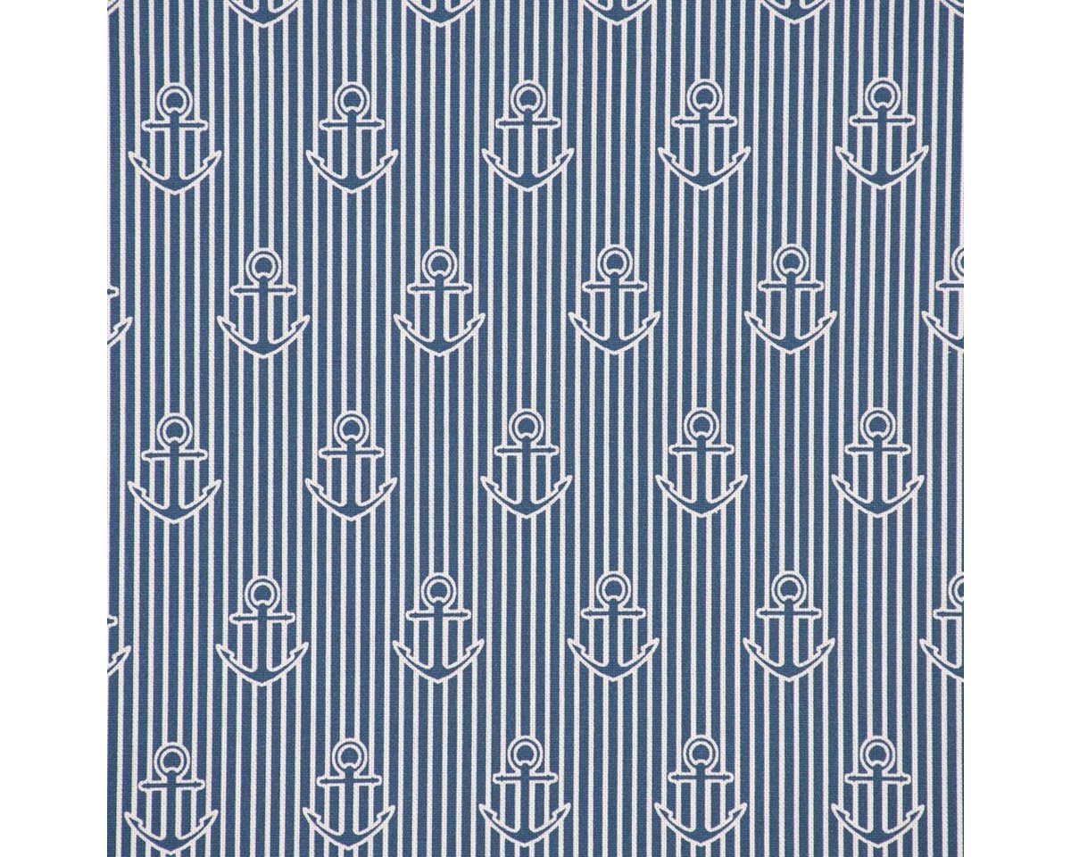 Thumbnail - SCHÖNER LEBEN. Stoff Dekostoff Iconic Anchor Stripe Anker Streifen blau weiß 1,40m, pflegeleicht