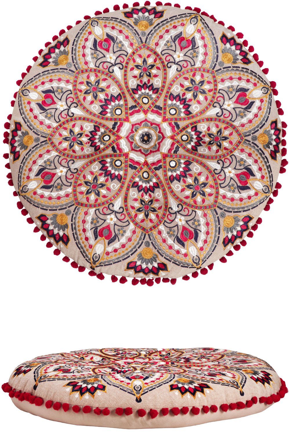 Marrakesch Orient & Mediterran Interior Pouf Arabisches Bodenkissen Azra, Sitzkissen, Bodenkissen, Handarbeit