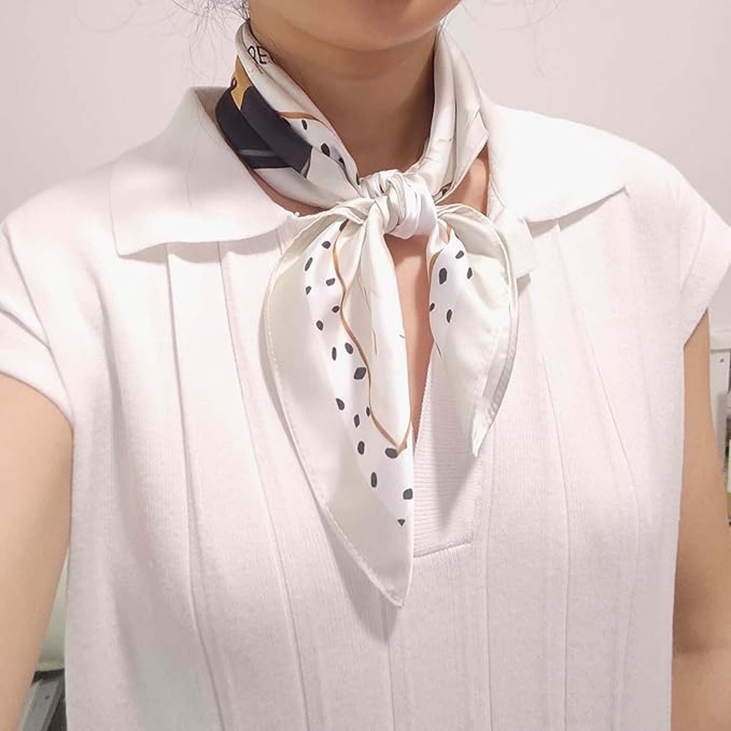 Zaewry Seidentuch Stirnband Quadratischer Haar-Bandanas-Schal für Damen – Bild 2 von 5