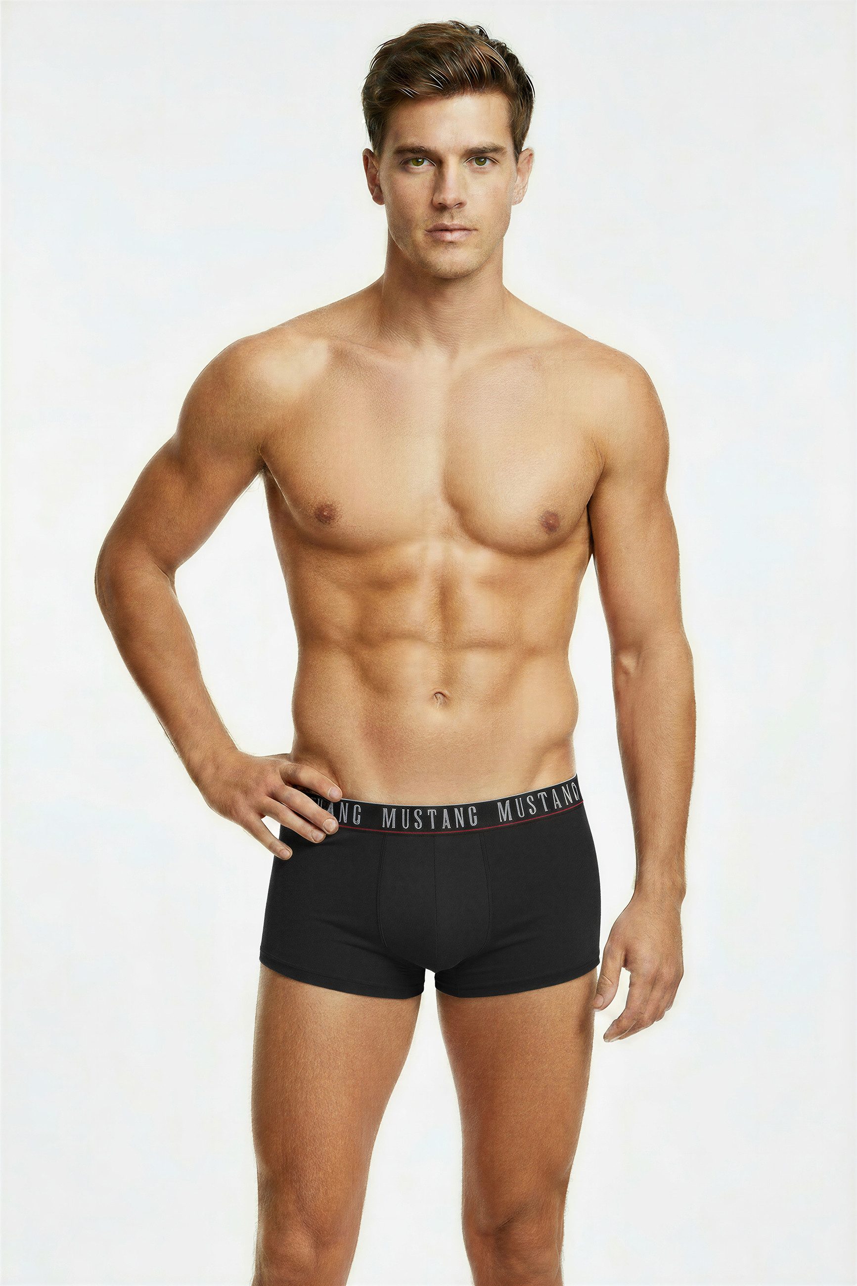 MUSTANG Retro Boxer ARCHIE Retro-Pants Herren Unterhose Boxershorts (3-St) enge Passform, perfekter Sitz, elastischer Bund, maximaler Komfort