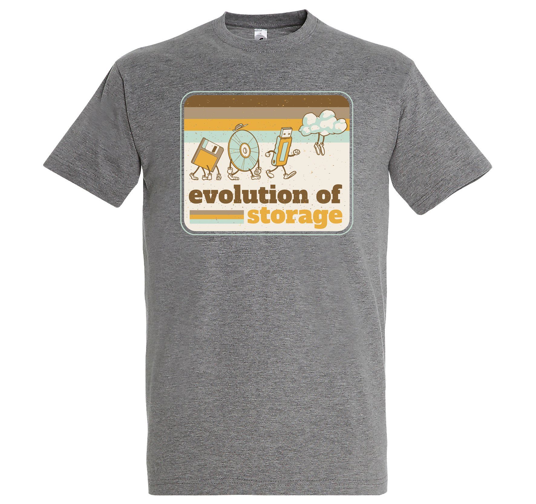 Youth Designz T-Shirt Storage Evolution Herren Shirt mit trendigem Frontprint Grau