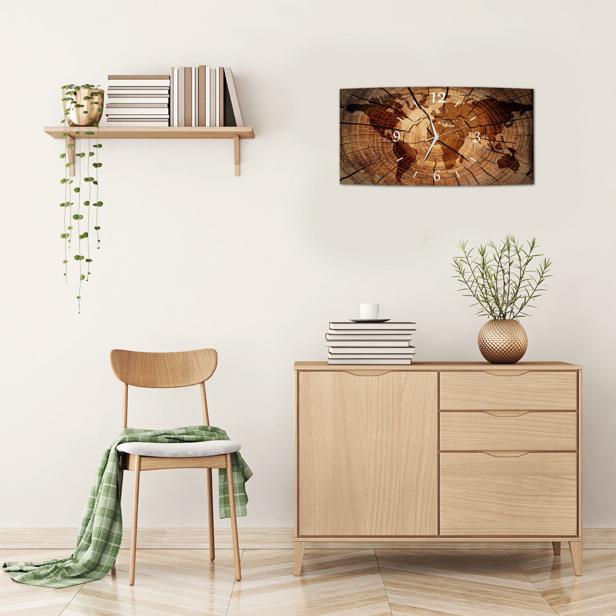 Bilder-Manufaktur Wanduhr BM-9649-1 (BM, Funkuhr oder Quarzuhr, kein Ticken, lautlos, geräuschlos, gross)