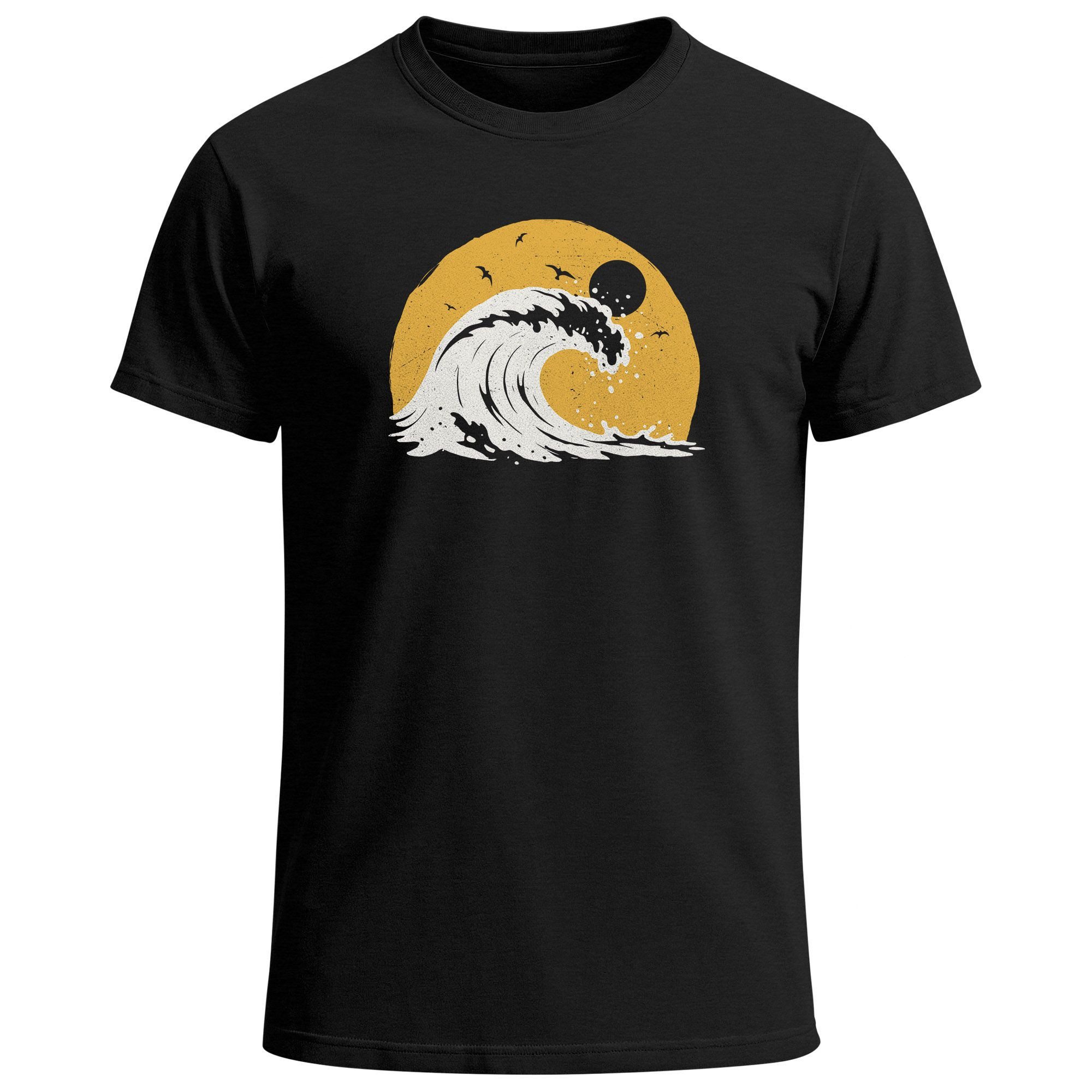 Neverless Print-Shirt Herren T-Shirt Frontprint Welle günstig online kaufen