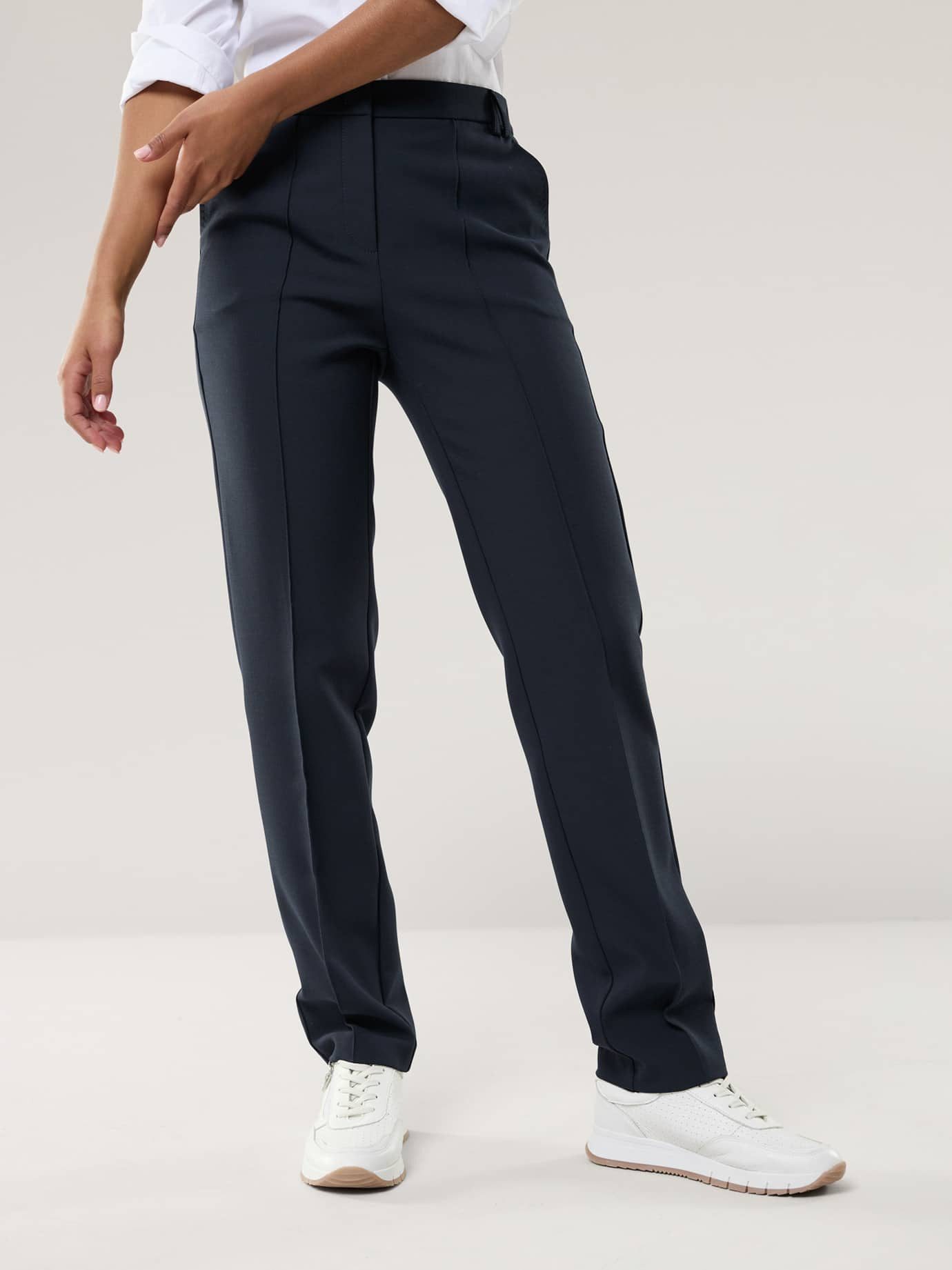 Walbusch Stoffhose Damen Premium Kofferhose knitterarm bügelfrei Regular Fit, bügelfrei