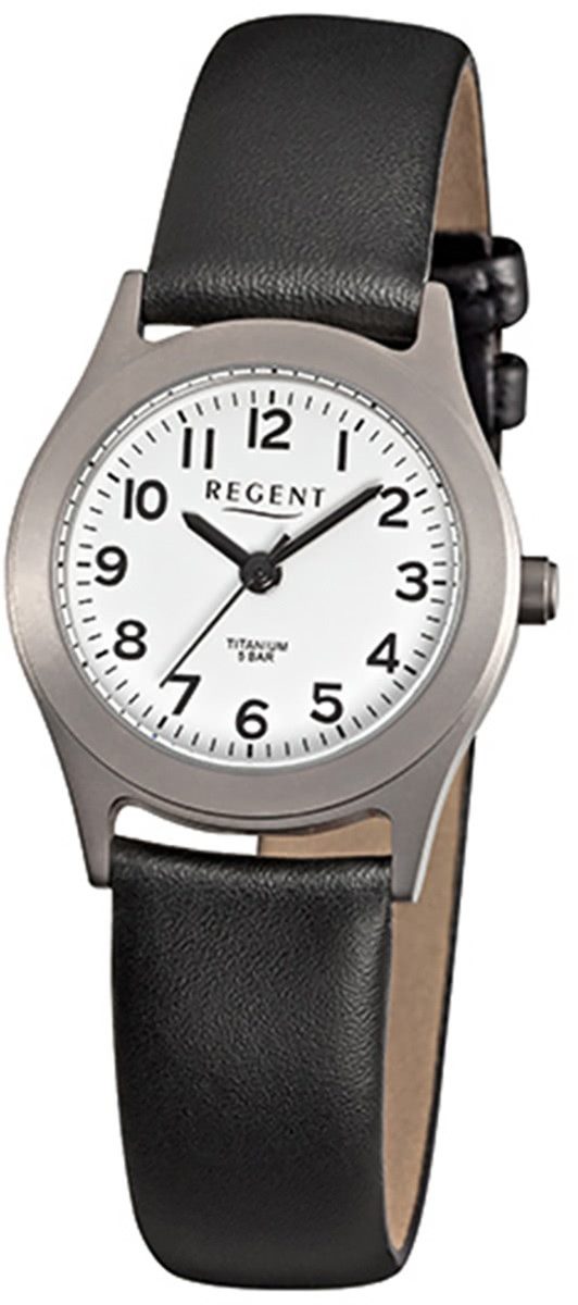 Quarzuhr Regent Damen-Armbanduhr schwarz Analog