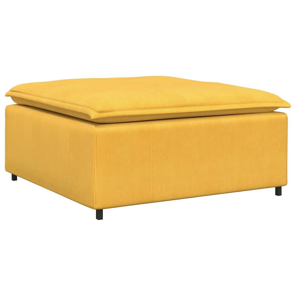 vidaXL Sofaelement Modulares Sofa Fußhocker-Modul Hellgelb 100x100x48 cm