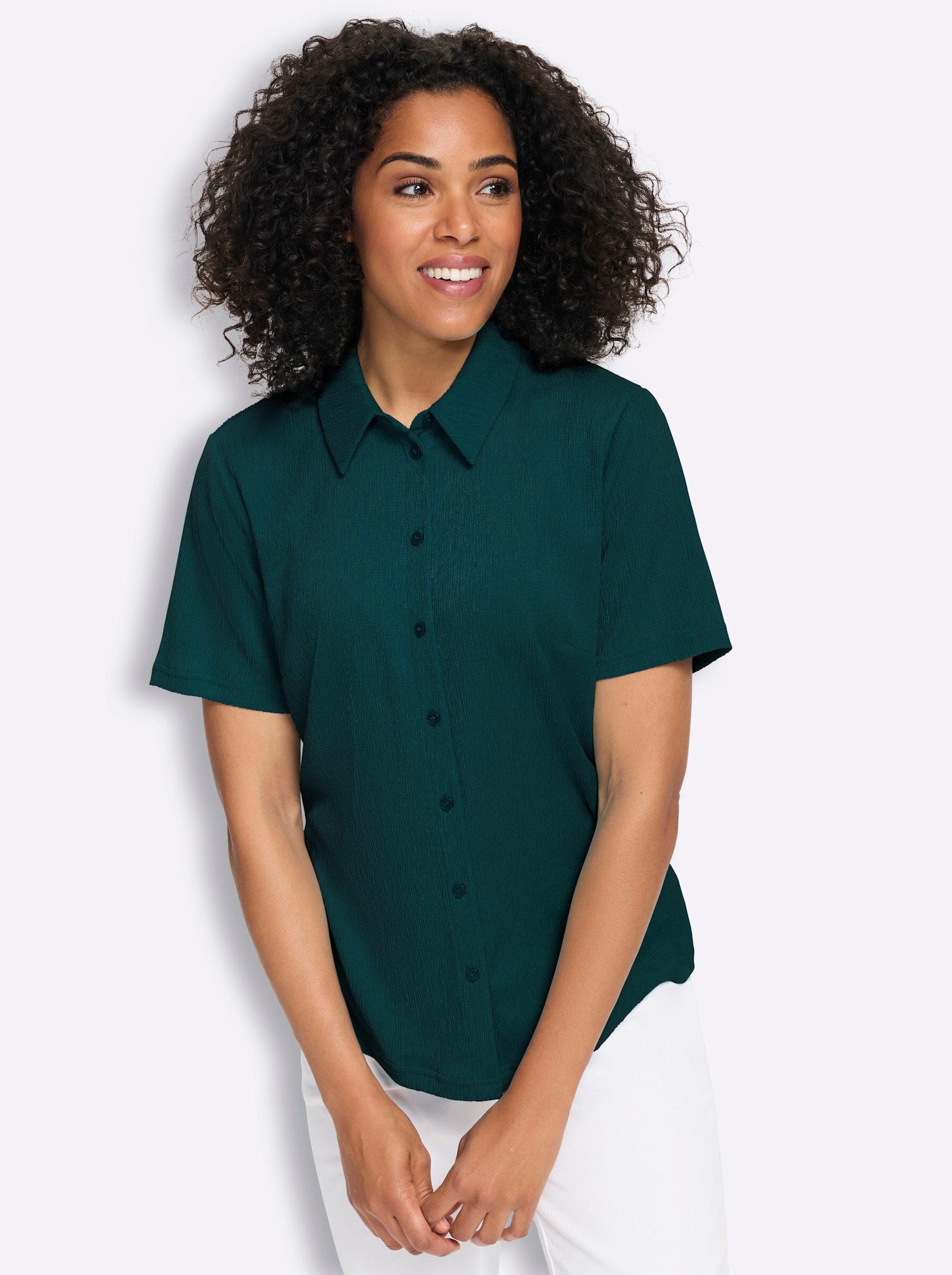 Sieh an! Klassische Bluse Kurzarm-Bluse Kurzarm