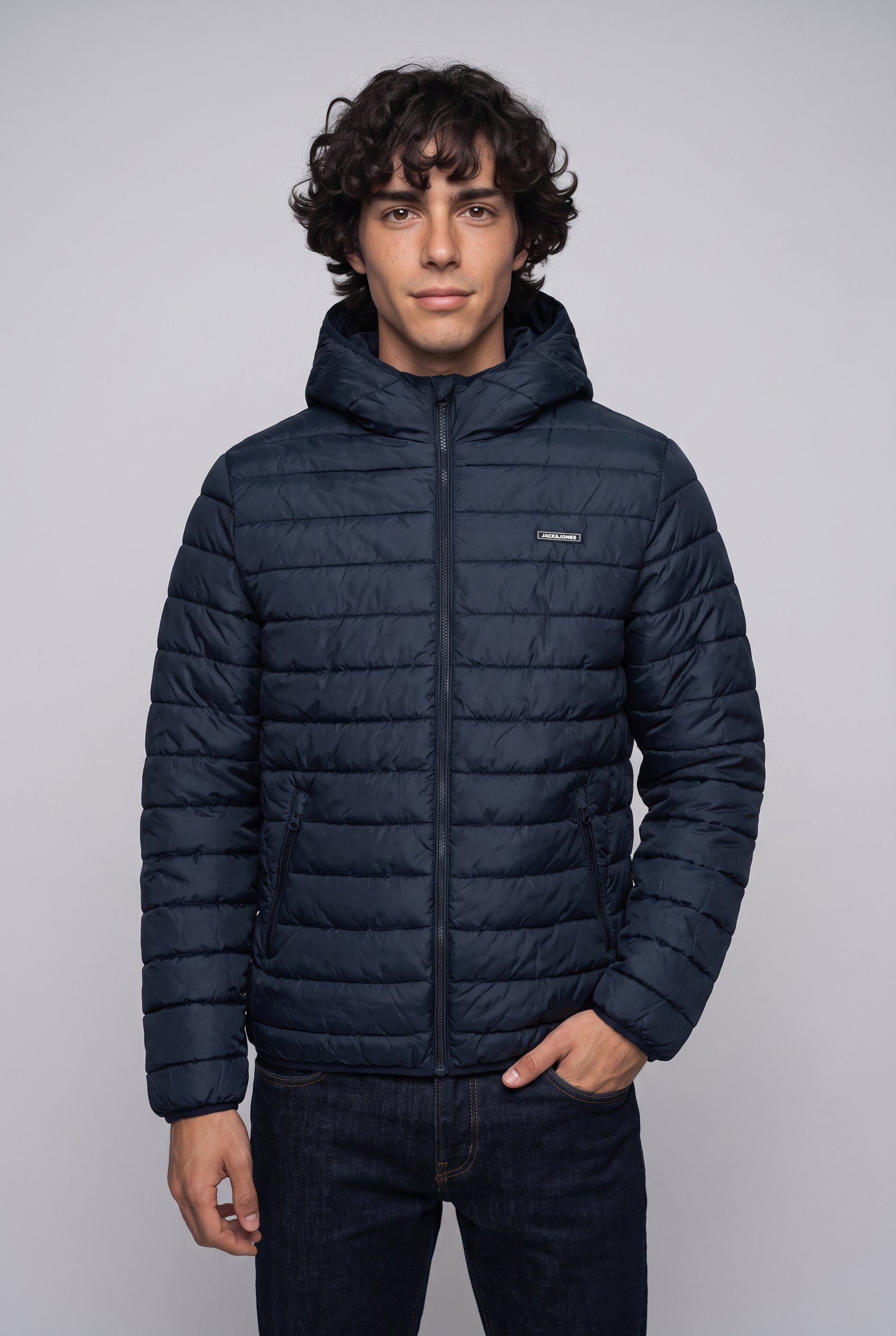 Jack & Jones Steppjacke JJELVIS LIGHT PUFFER HOOD Kunstfaser, regular fit