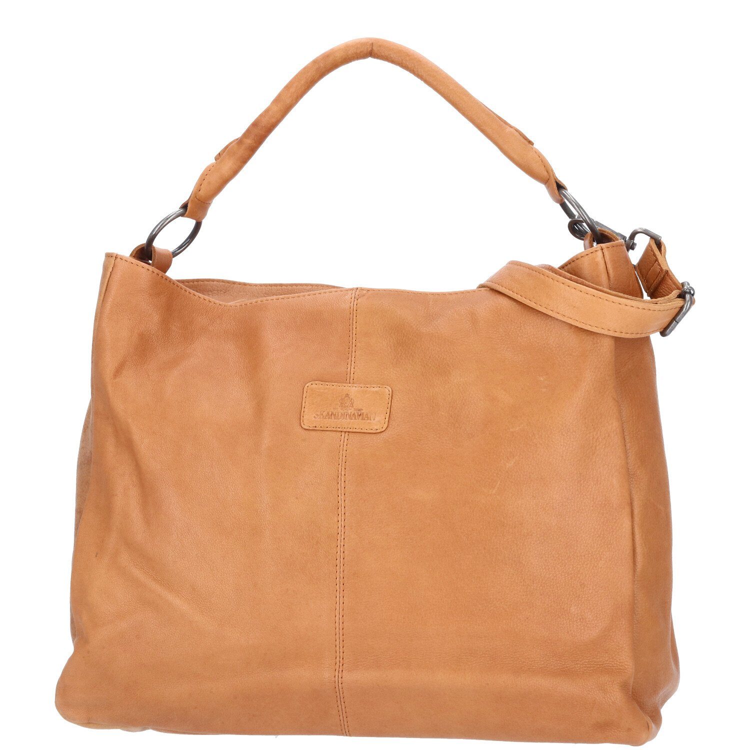 Umhängetasche The Skandinavian Brand Damen Leder Tasche, Hobo Cognac