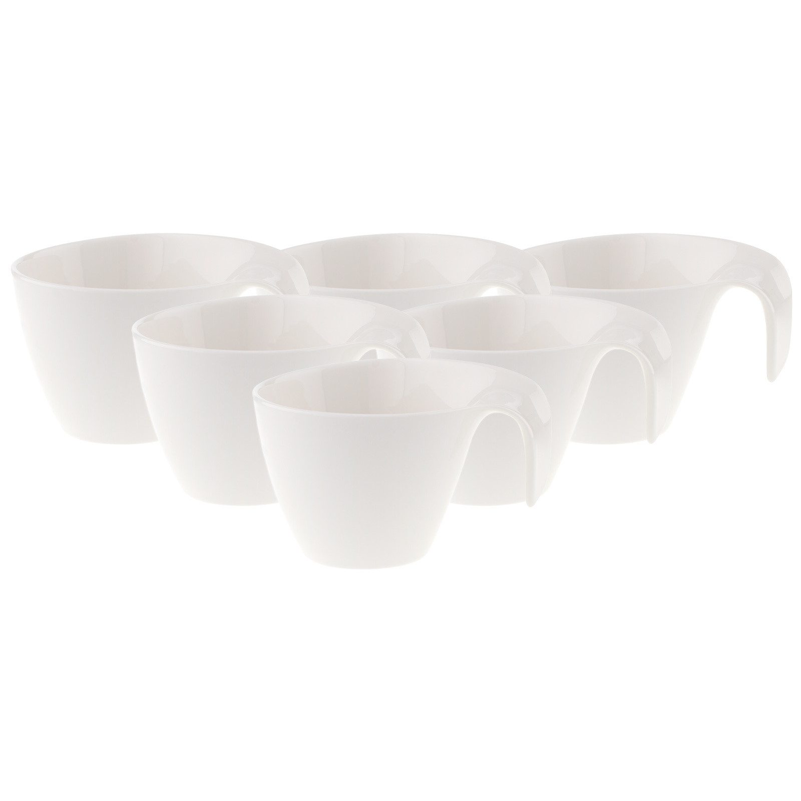 Villeroy & Boch Cappuccinotasse Flow Frühstückstassen 250 ml 6er Set, 6-tlg., Porzellan