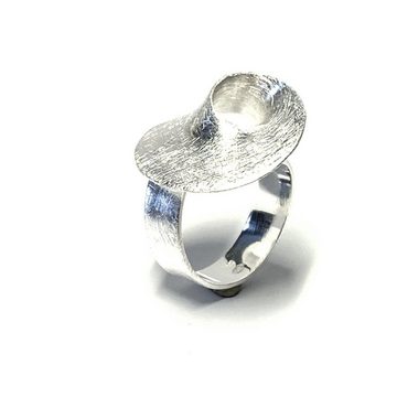 Edelschmiede925 Silberring Silberring 925 Sterling Silber eismatt - modern und auffallend #58