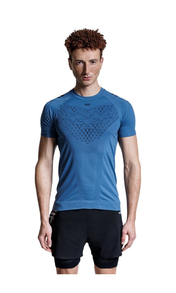 X-Bionic T-Shirt Laufshirt Twyce Run (enganliegend) kurzarm slateblau Herren