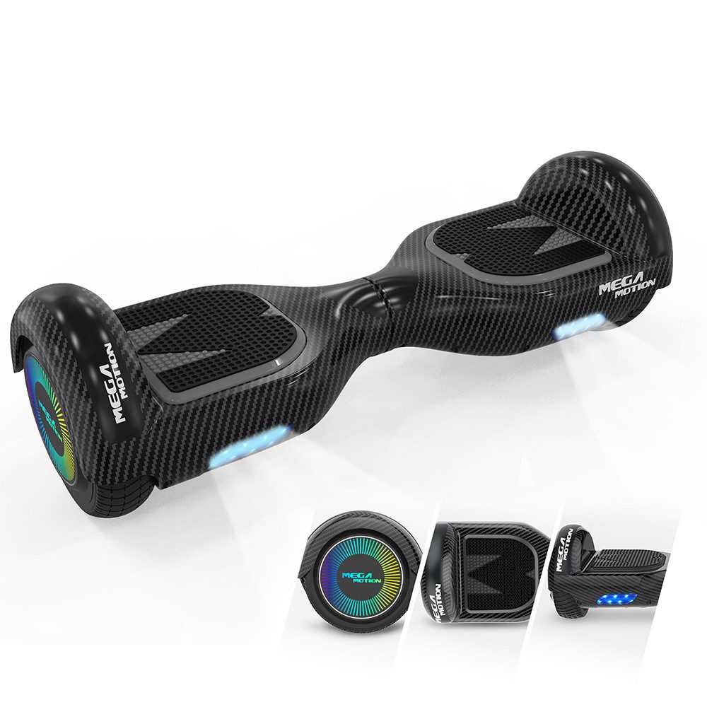 Mega Motion Balance Scooter A03 6.5" Hoverboards für Kinder/ Erwachsene, 15,00 km/h, Balanceboard mit Bluetooth und LED-Leuchten