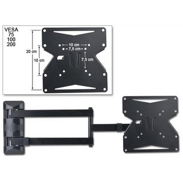 Drall Instruments S89B TV-Wandhalterung, (bis 50 Zoll, 1-tlg., 1, Universal Wandhalterung für 15-50 Zoll LCD LED OLED Fernseher VESA 200)