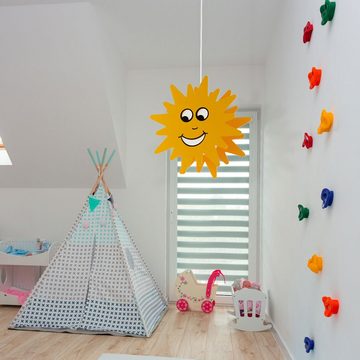 etc-shop LED Pendelleuchte, Leuchtmittel inklusive, Warmweiß, Pendelleuchte Kinderzimmer Sonne Hängeleuchte Sonne