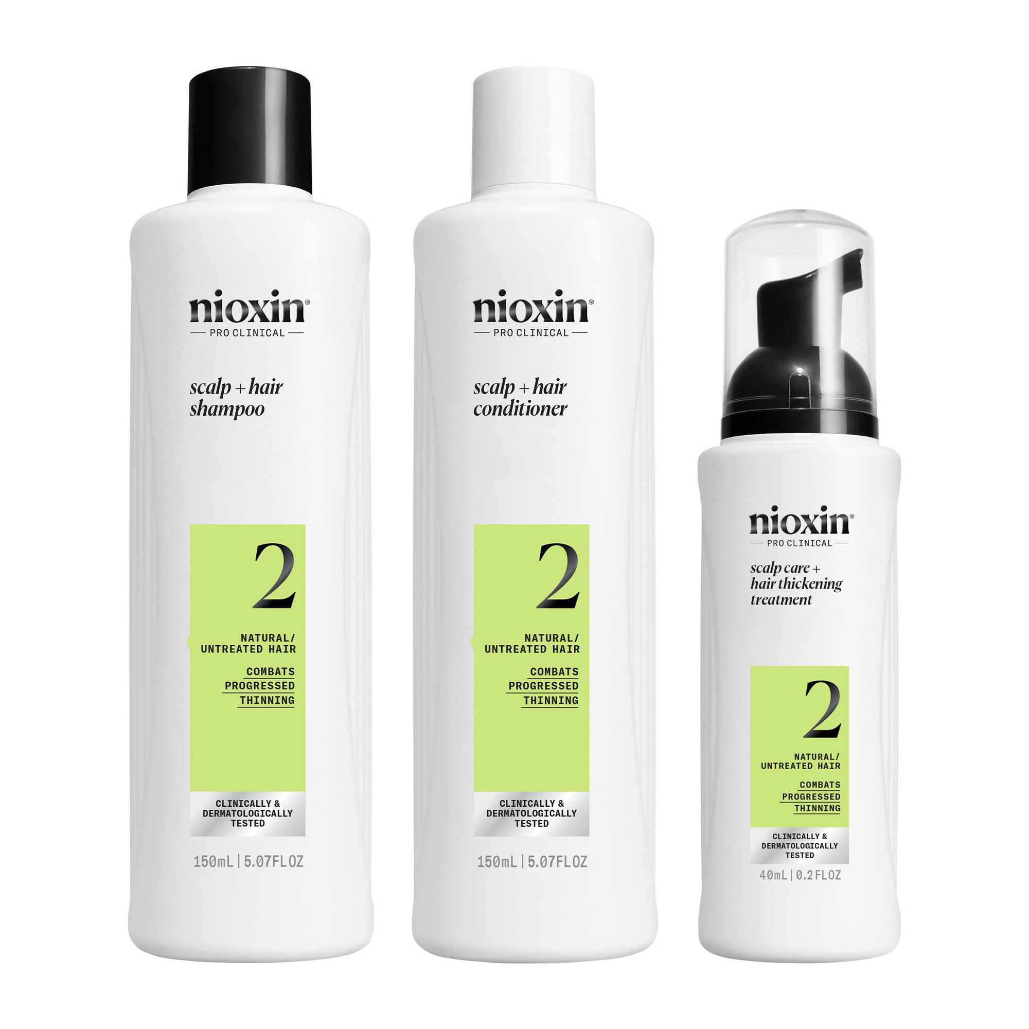 Nioxin Haarpflege-Set NIOXIN SCALP + HAIR THICKENING SYSTEM 2, Set, 3-tlg., nährendes Haarpflege System für sichtbar dünner werdendes Haar