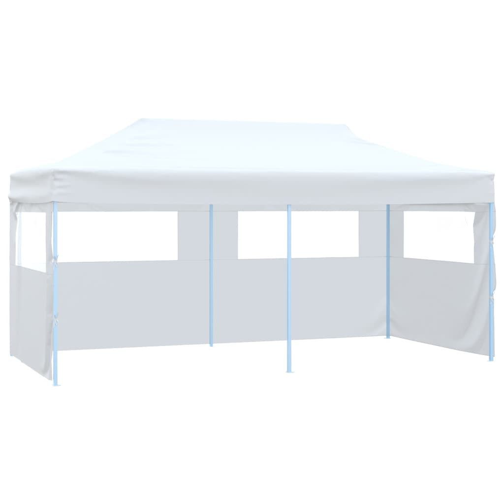 vidaXL Partyzelt Profi-Partyzelt Faltbar mit 4 Seitenwänden 3×6m Stahl Weiß