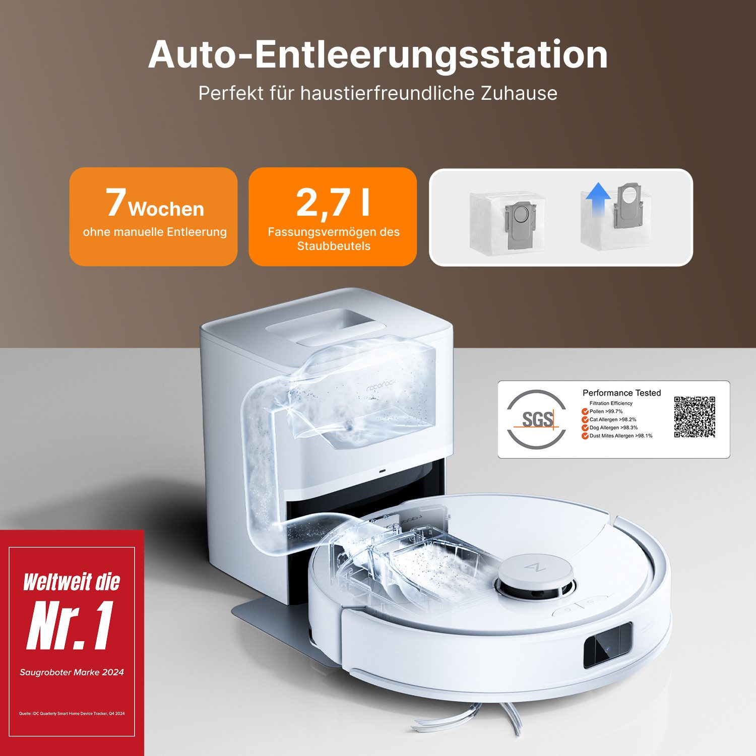 Roborock Saugroboter mit Wischfunktion roborock Q10 PF+, 10.000 Pa HyperForce Saugkraft weiß