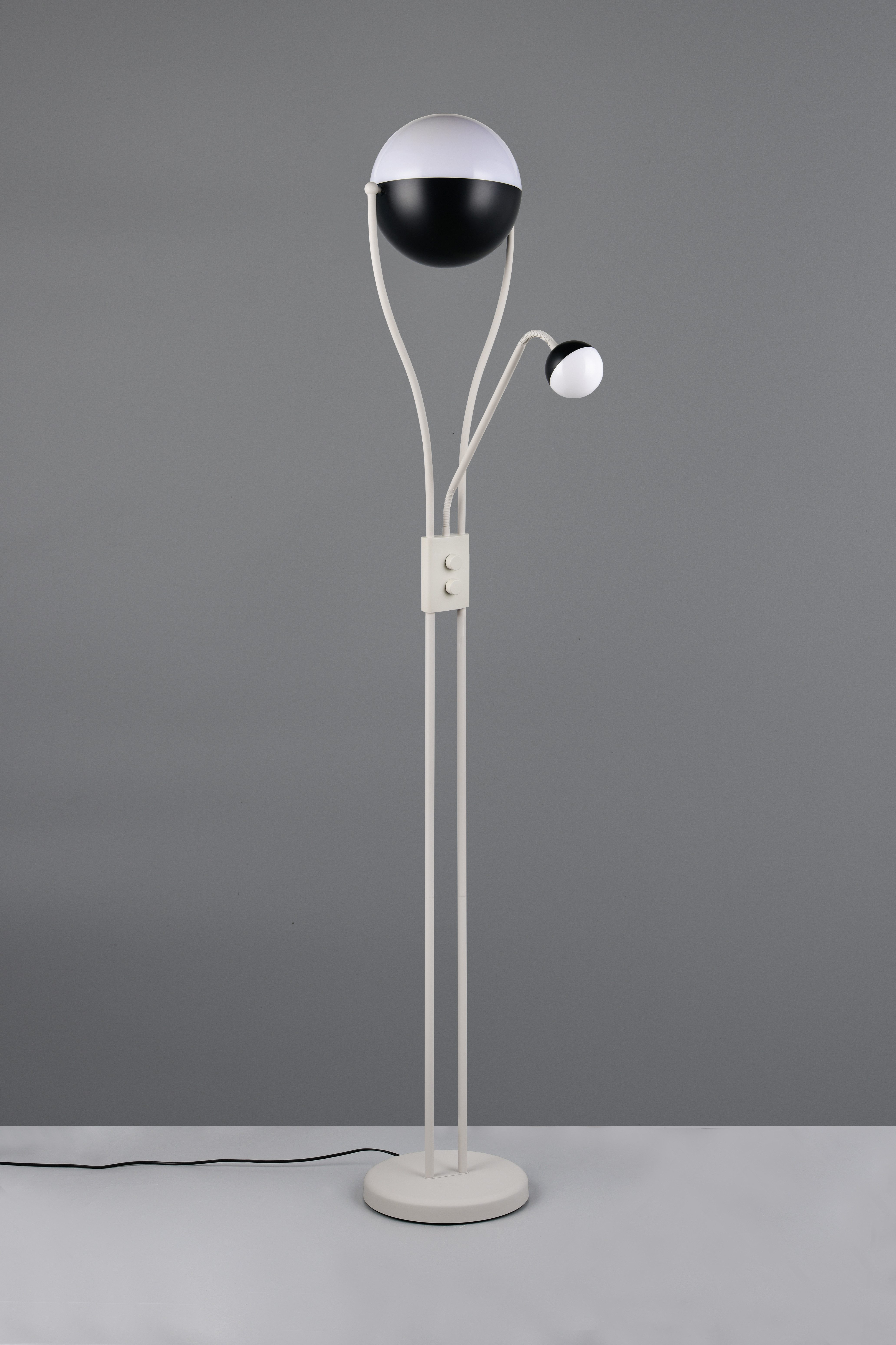 TRIO Leuchten LED Stehlampe CHRIS, LED Stehleuchte, mit Lesearm, Drehdimmer, Dimmfunktion, Lesearm, getrennt schaltbar, LED fest integriert, Warmweiß, flexibles Leselicht getrennt schalten + dimmen, warmweißes Licht 3000K