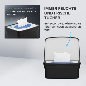 ovimar Feuchttücherbox Malmoya (1 St), aus Edelstahl in Schwarz zur Zum Bohren