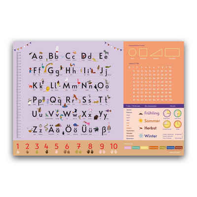 Close Up Schreibgeräteetui Alphabet Schreibtischunterlage lila für Kinder 60 x 40 cm