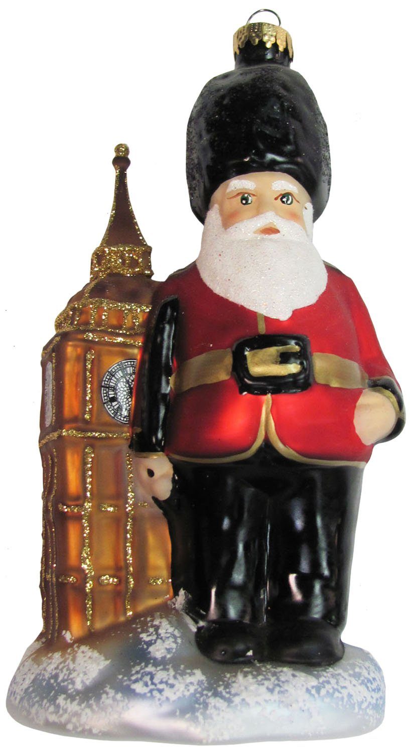 Krebs Glas Lauscha Christbaumschmuck Multicolor 15cm Englischer Beefeater Santa, Glasornament, mundgeblasen